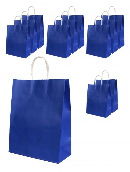 Solid Color Kraft Paper Gift Bags(12Pcs) 13"X10.2"X4.7"